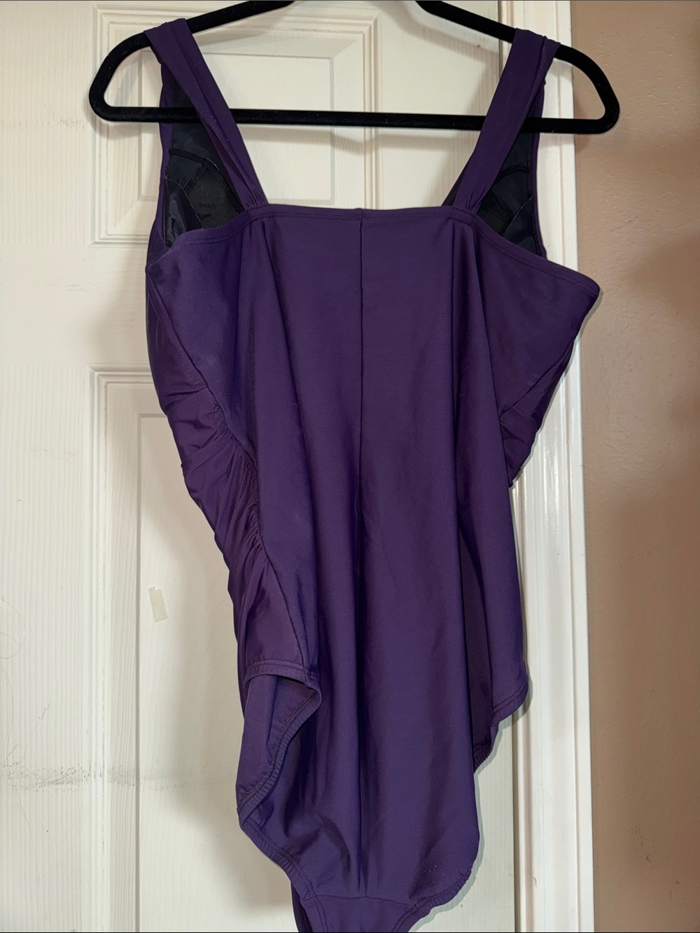Lands' End Deep Purple V-Neck Ruched One-Piece Swimsuit - Picture 8 of 10